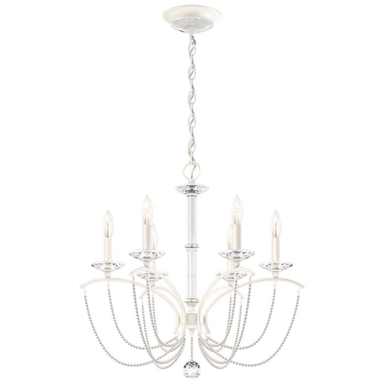 Image 1 Priscilla 23.5"H x 23.5"W 6-Light Crystal Chandelier in White