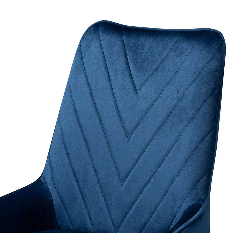 Image 2 Priscilla Navy Blue Velvet Dining Chairs Set of 2 more views