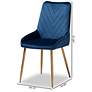 Priscilla Navy Blue Velvet Dining Chairs Set of 2
