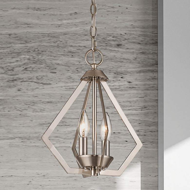 Image 1 Prism 11 1/4" Wide Brushed Nickel 2-Light Mini Chandelier