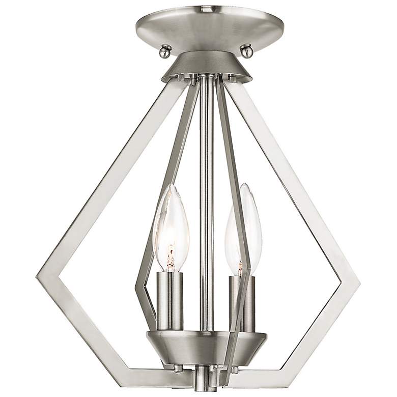 Image 5 Prism 11 1/4" Wide Brushed Nickel 2-Light Mini Chandelier more views