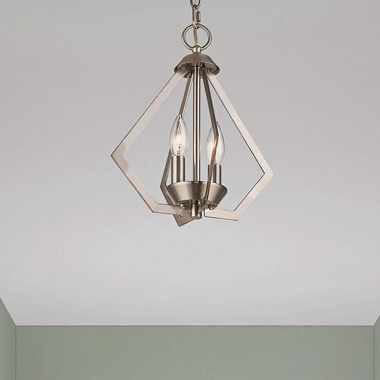 Image 6 Prism 11 1/4" Wide Brushed Nickel 2-Light Mini Chandelier more views