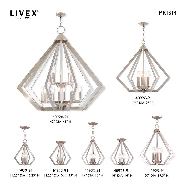 Image 7 Prism 11 1/4" Wide Brushed Nickel 2-Light Mini Chandelier more views