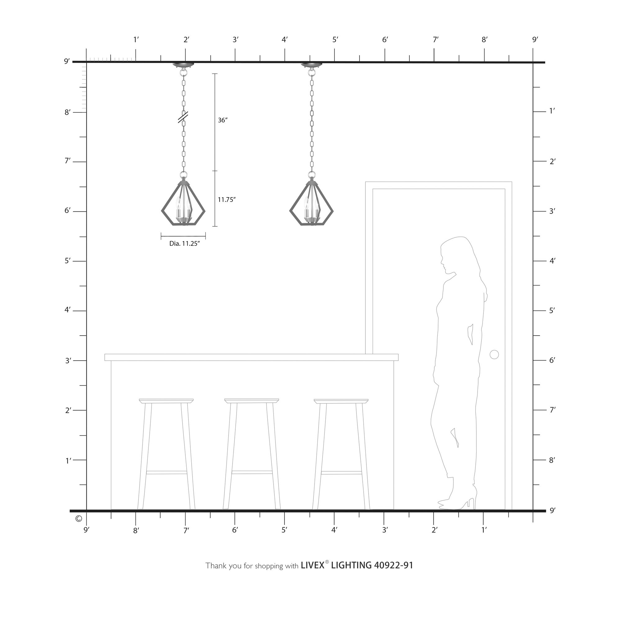 Prism 11 1/4" Wide Brushed Nickel 2-Light Mini Chandelier