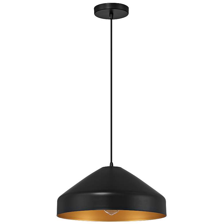 Image 3 Prism 14 1/4" Wide Matte Black Pendant Light more views