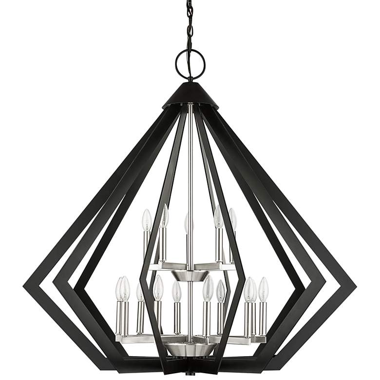 Image 2 Prism 15 Light Black Foyer Chandelier
