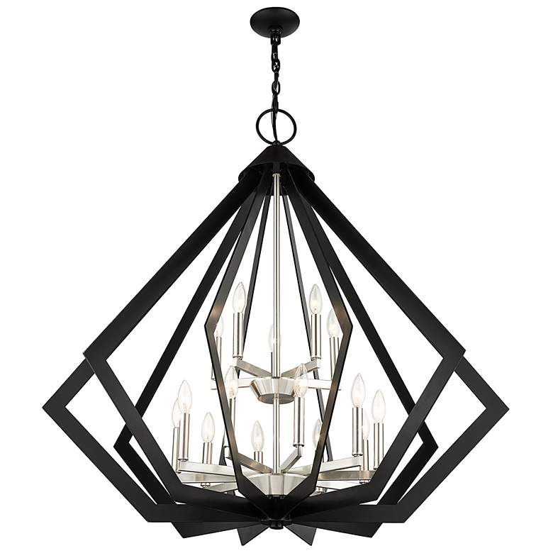 Image 6 Prism 15 Light Black Foyer Chandelier more views