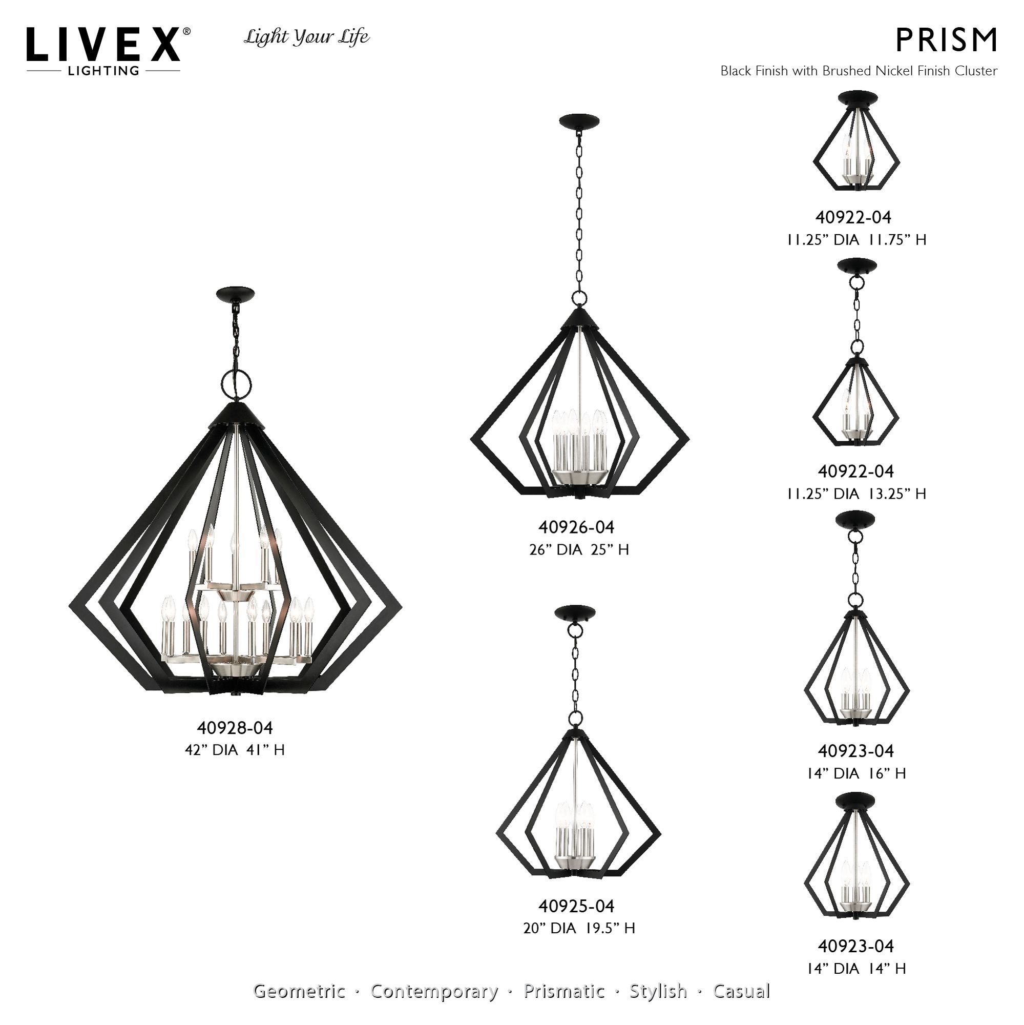 Prism 15 Light Black Foyer Chandelier