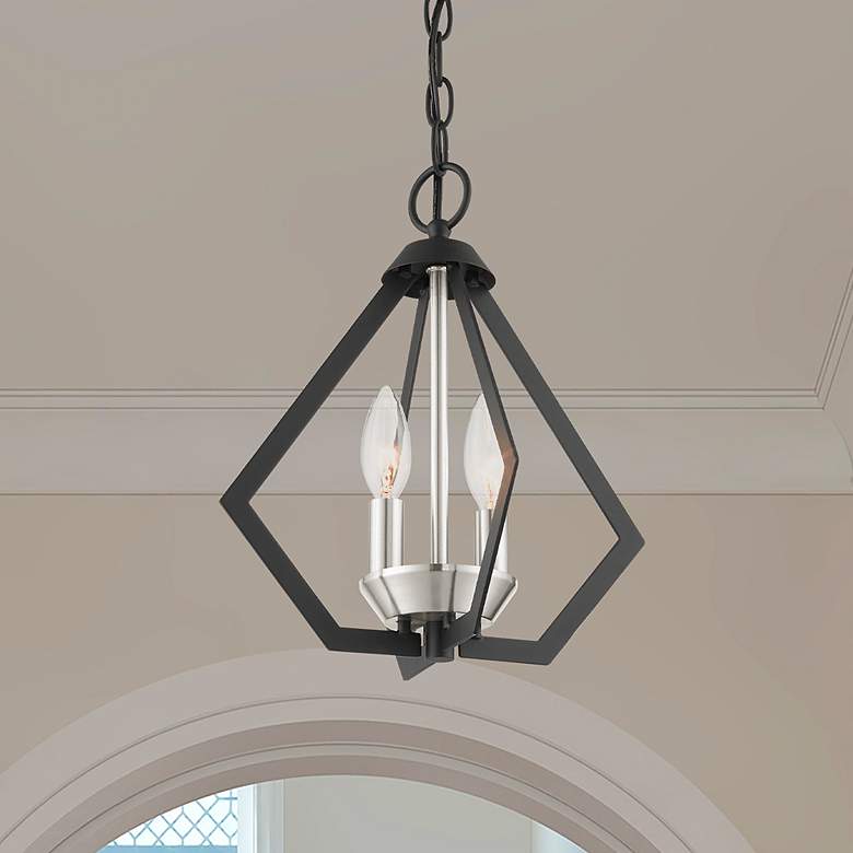 Image 1 Prism 2 Light Black Convertible Mini Chandelier/Ceiling Mount