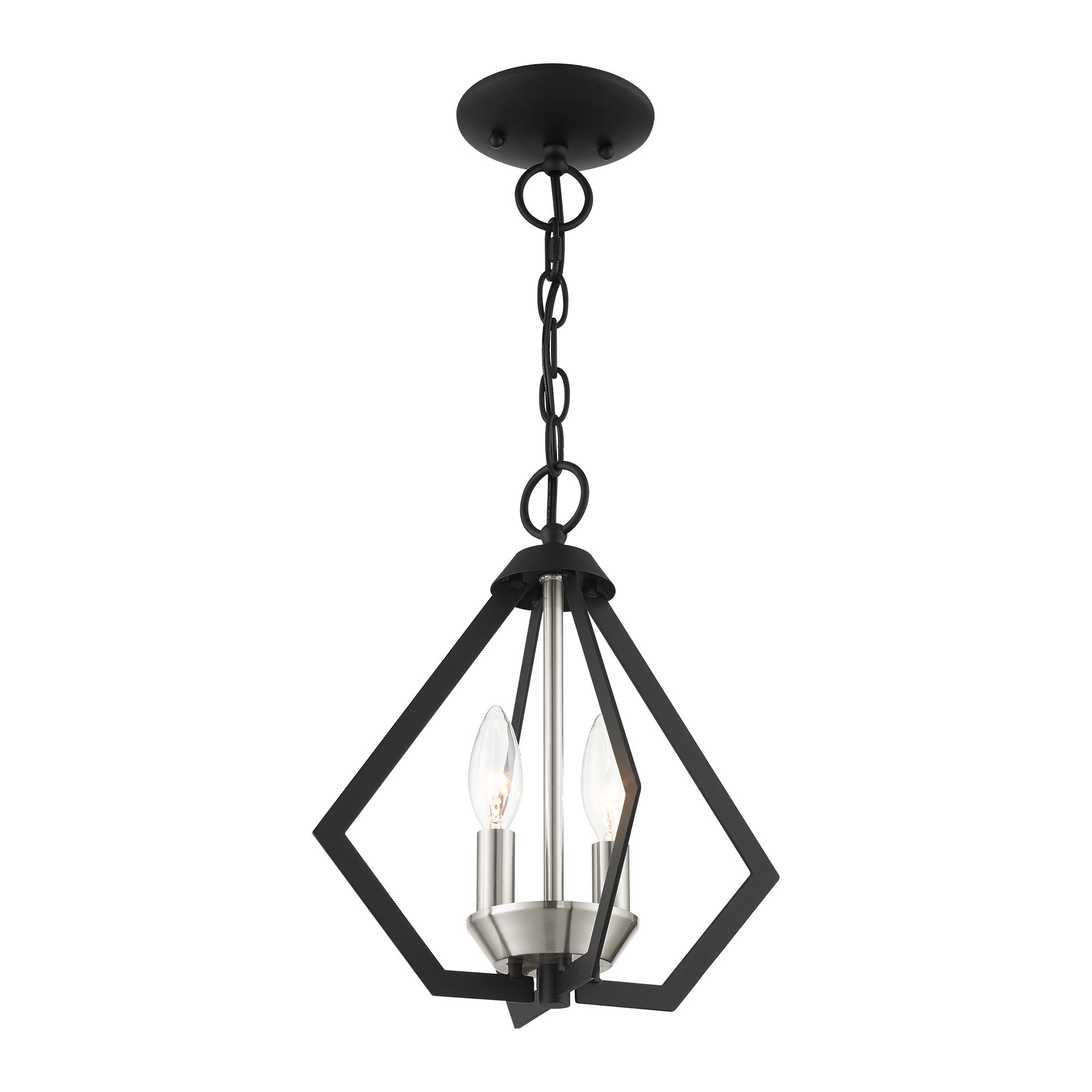 Image 4 Prism 2 Light Black Convertible Mini Chandelier/Ceiling Mount more views