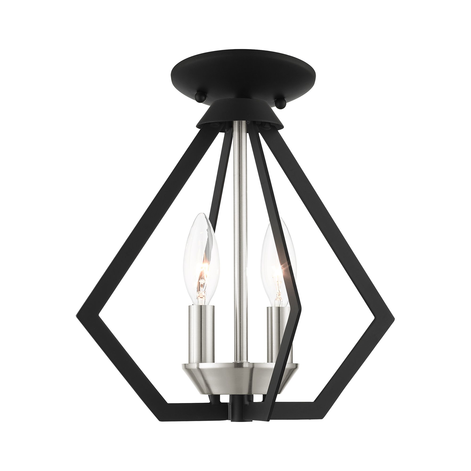 Image 5 Prism 2 Light Black Convertible Mini Chandelier/Ceiling Mount more views