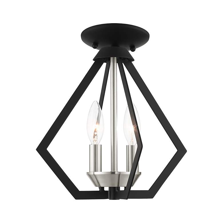 Image 5 Prism 2 Light Black Convertible Mini Chandelier/Ceiling Mount more views