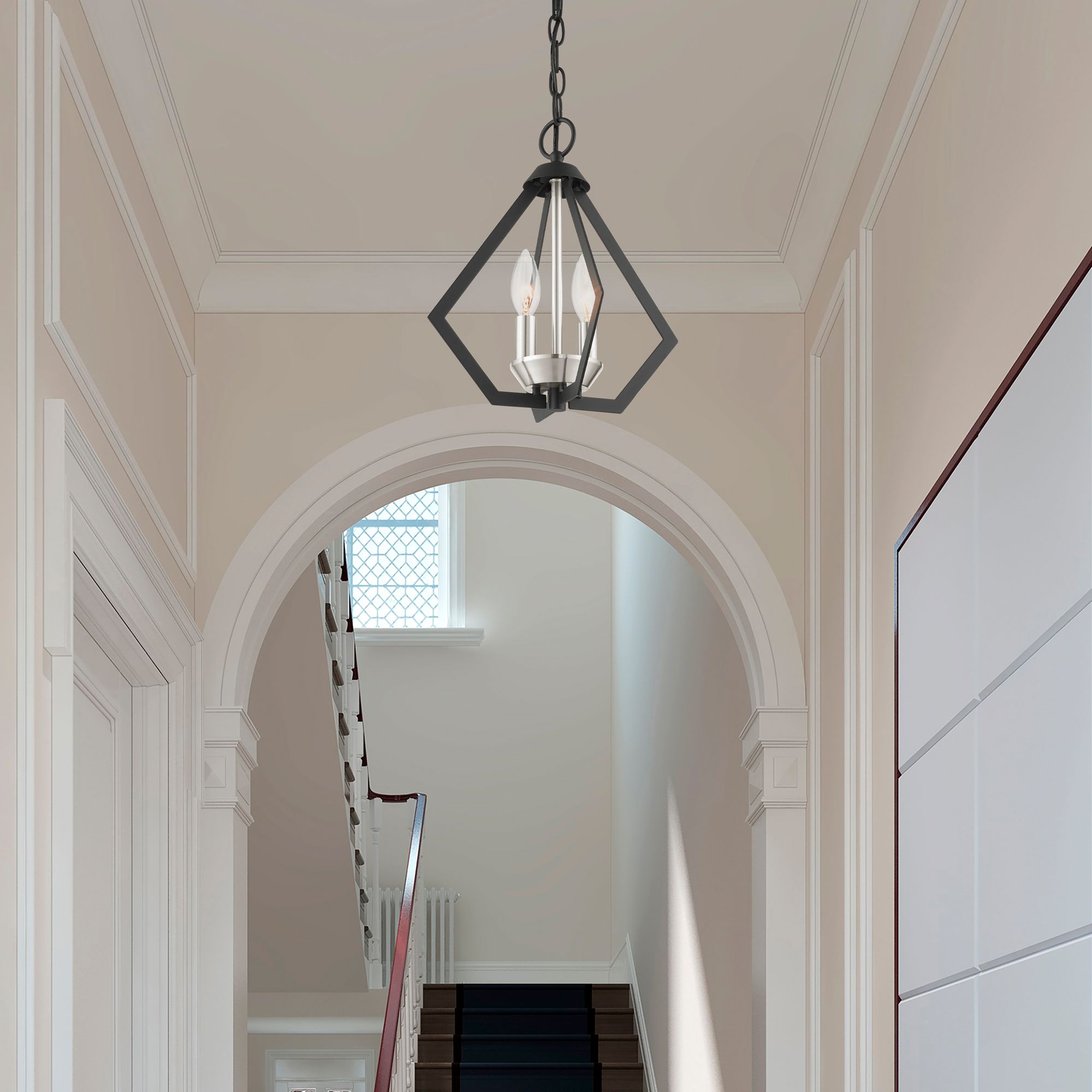 Image 6 Prism 2 Light Black Convertible Mini Chandelier/Ceiling Mount more views