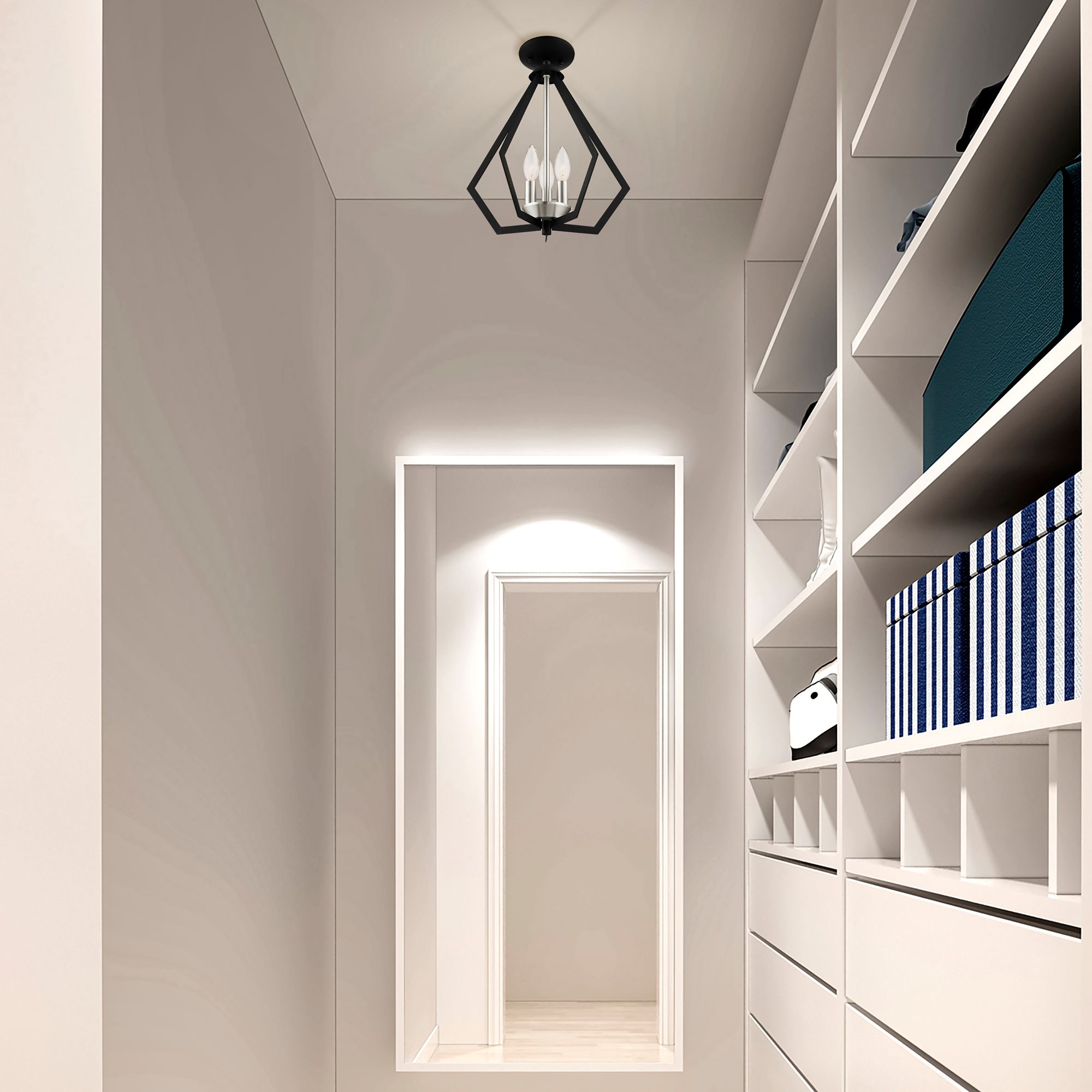 Image 7 Prism 2 Light Black Convertible Mini Chandelier/Ceiling Mount more views