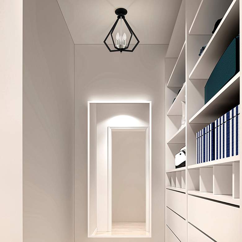 Image 7 Prism 2 Light Black Convertible Mini Chandelier/Ceiling Mount more views