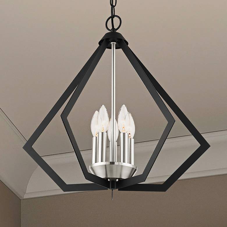Image 2 Prism 20" Wide Black and Brushed Nickel 4-Light Chandelier