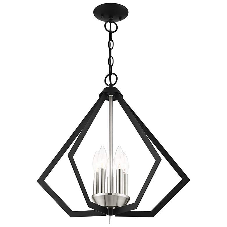 Image 7 Prism 20" Wide Black and Brushed Nickel 4-Light Chandelier more views