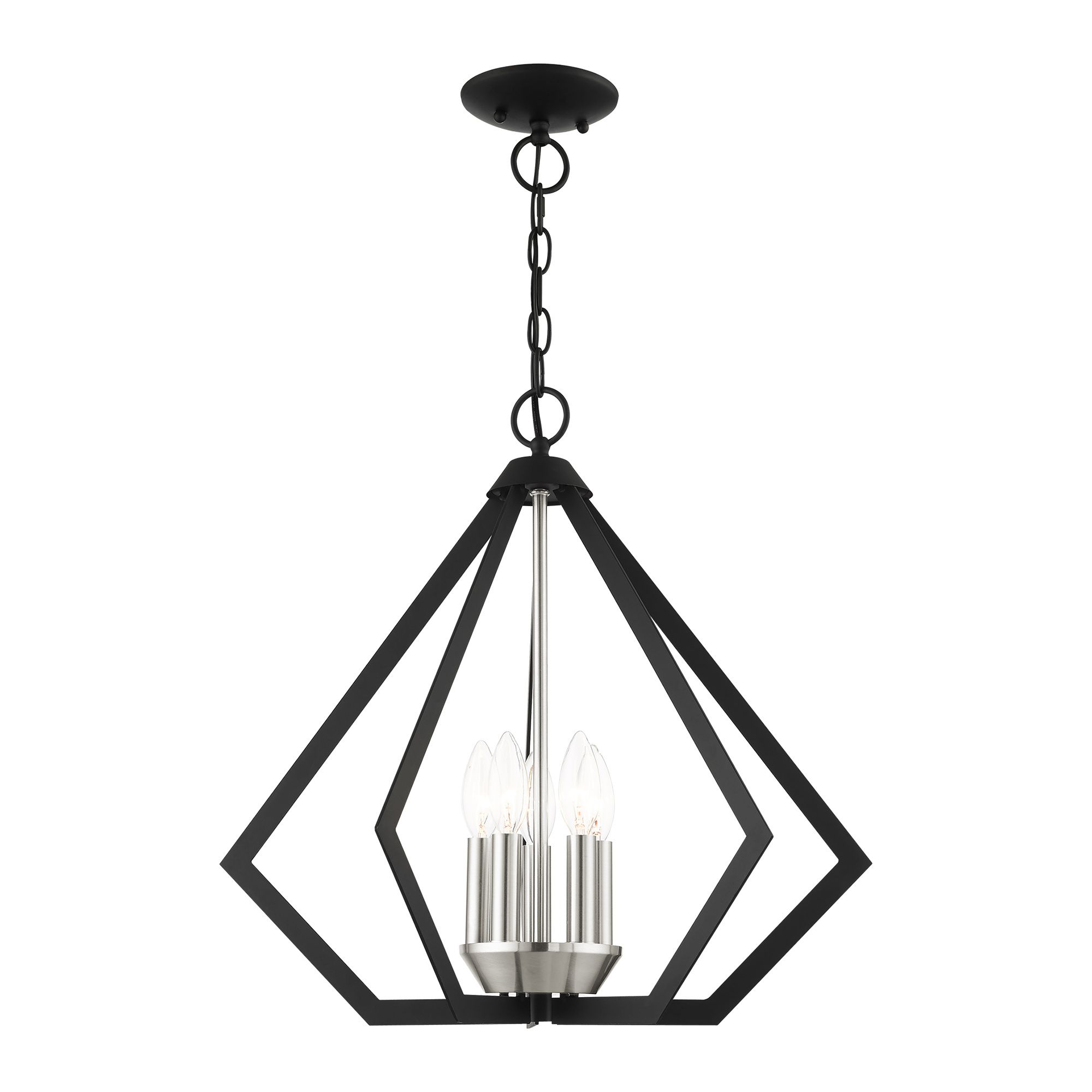 Prism 20" Wide Black and Brushed Nickel 4-Light Chandelier in scene