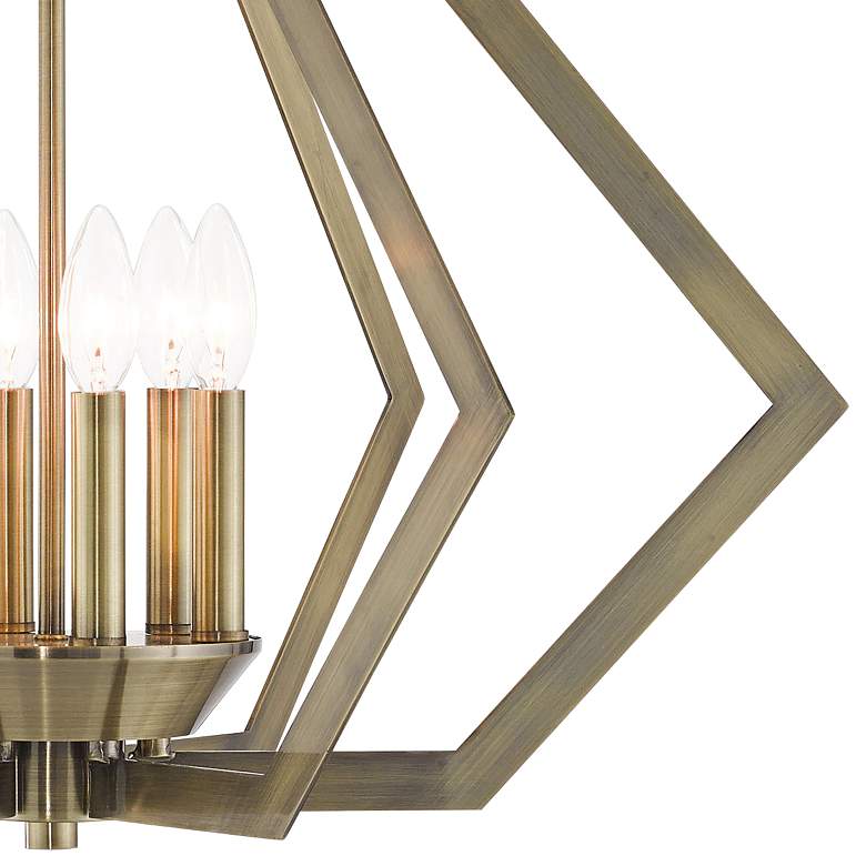Image 3 Prism 26" Wide Antique Brass 6-Light Chandelier more views