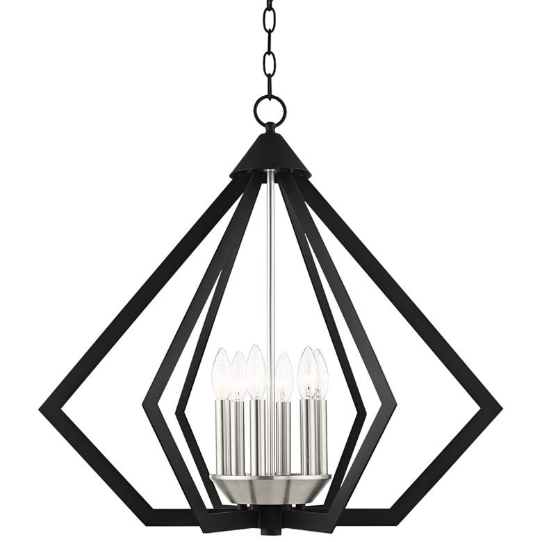 Image 3 Prism 26" Wide Black and Brushed Nickel 6-Light Chandelier