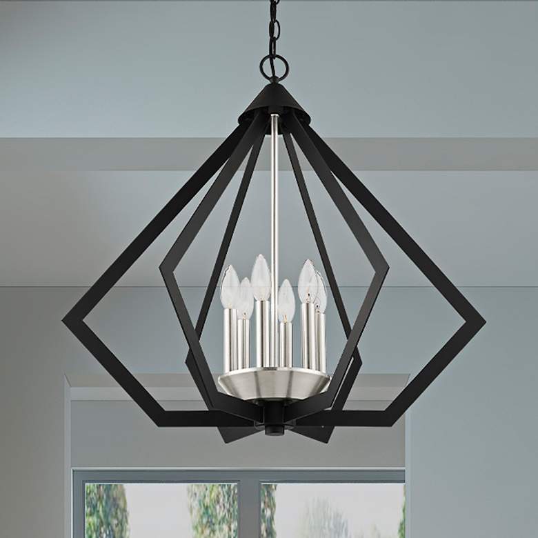 Image 2 Prism 26" Wide Black and Brushed Nickel 6-Light Chandelier