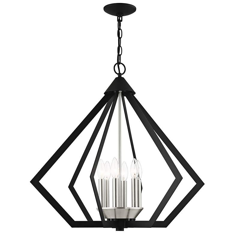 Image 5 Prism 26" Wide Black and Brushed Nickel 6-Light Chandelier more views