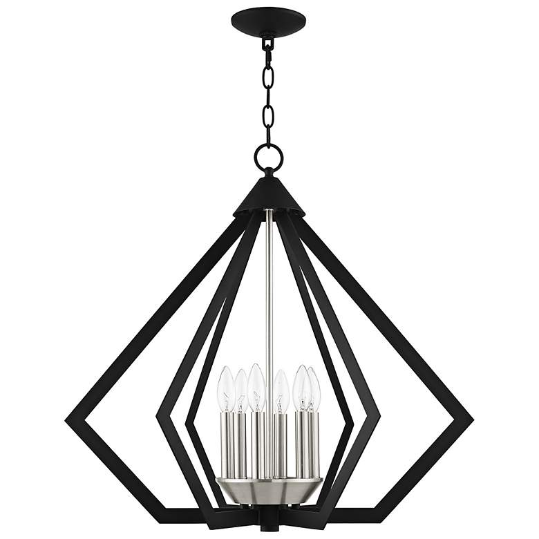 Image 6 Prism 26" Wide Black and Brushed Nickel 6-Light Chandelier more views