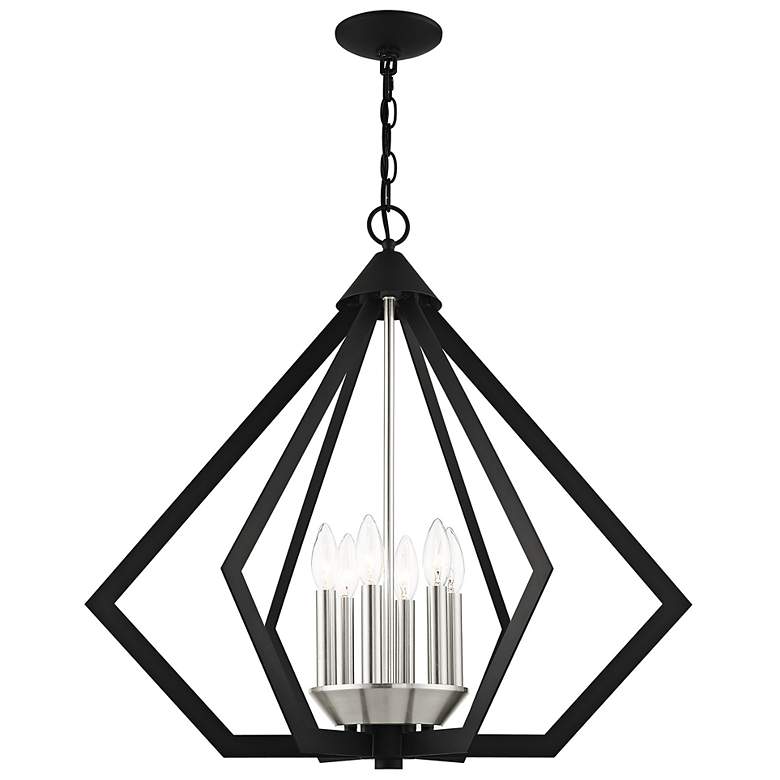 Image 7 Prism 26" Wide Black and Brushed Nickel 6-Light Chandelier more views
