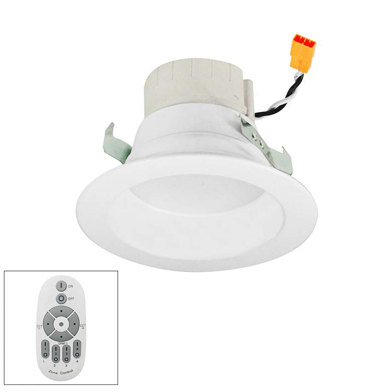 Image 1 Prism 4 inch White LED Zone Remote Retrofit Reflector Downlight