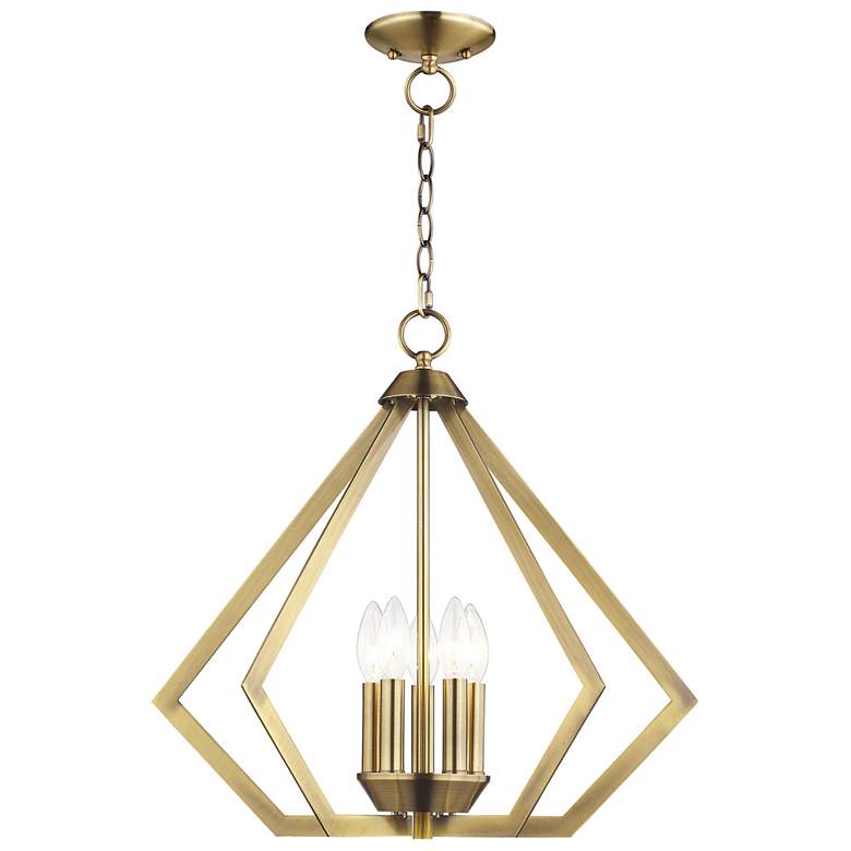 Image 1 Prism 5 Light Antique Brass Chandelier