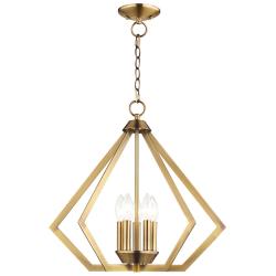 Prism 5 Light Antique Brass Chandelier