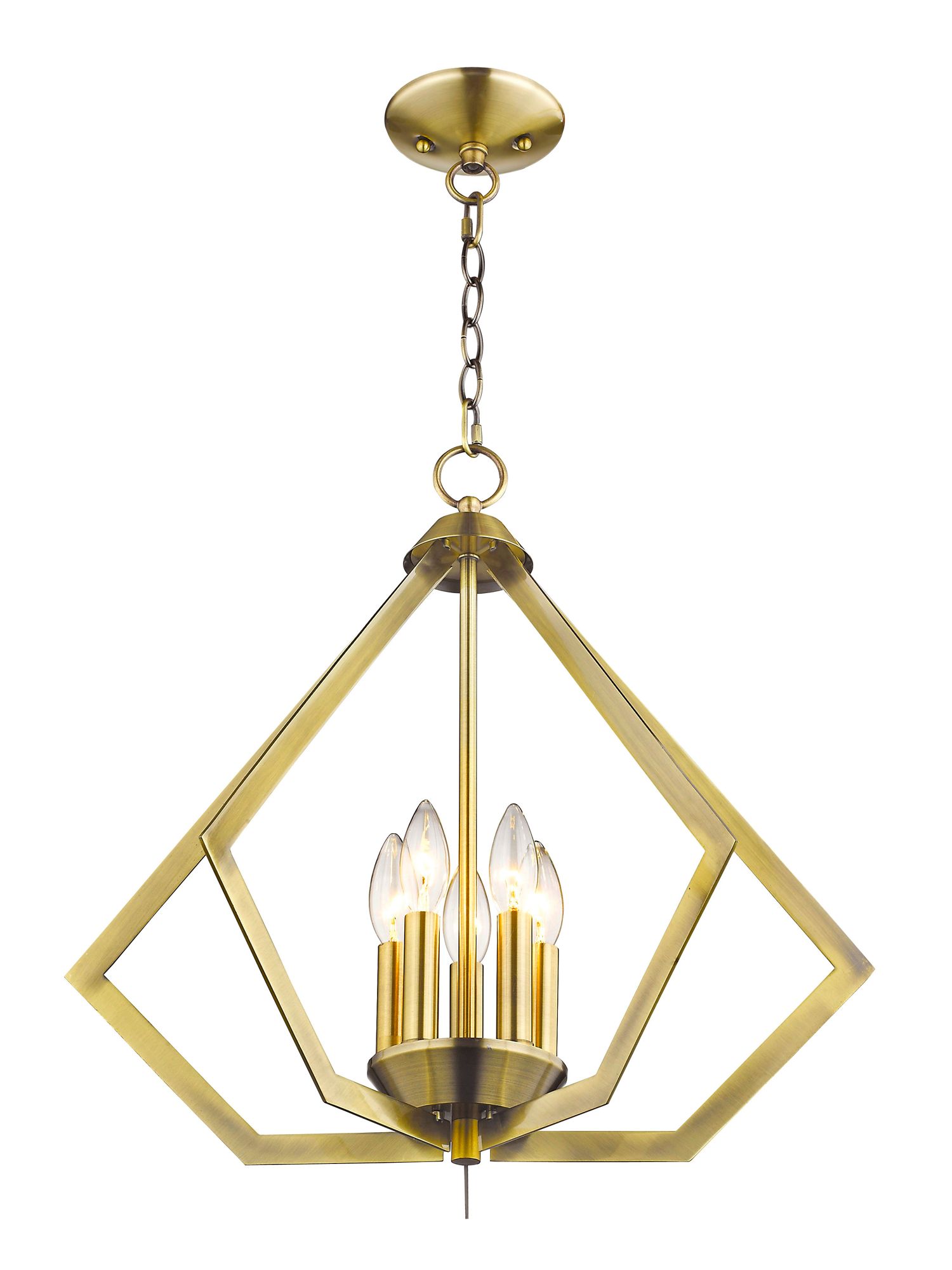 Image 3 Prism 5 Light Antique Brass Chandelier more views