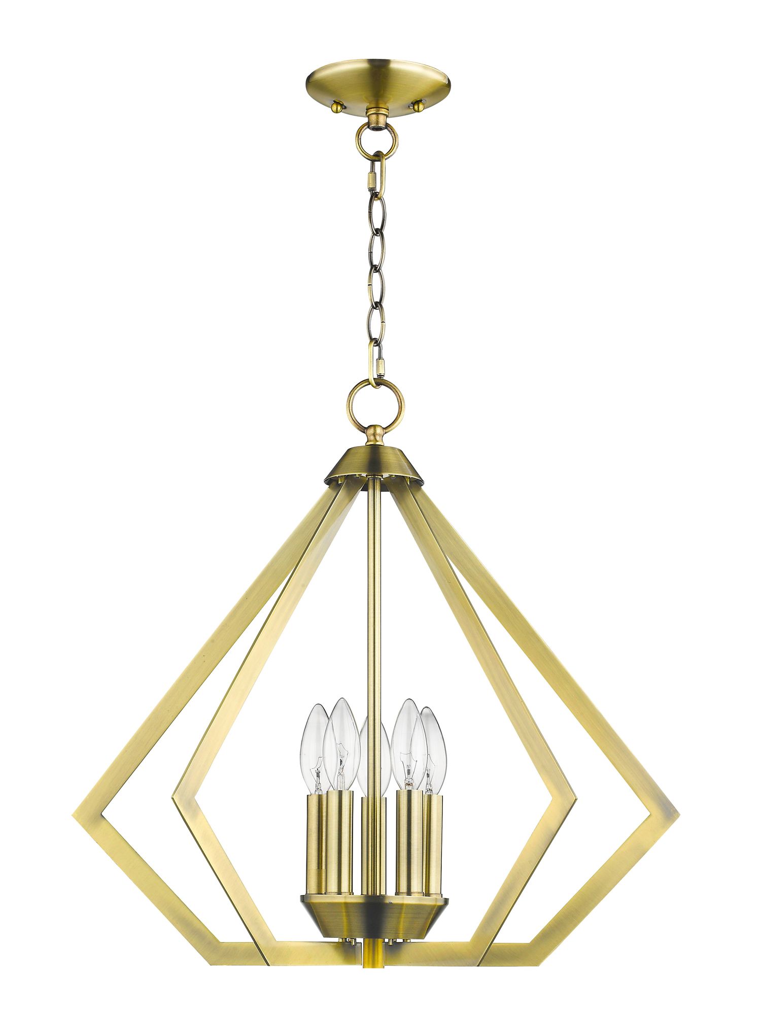 Image 4 Prism 5 Light Antique Brass Chandelier more views