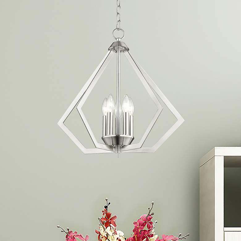 Image 6 Prism 5 Light Brushed Nickel Chandelier more views