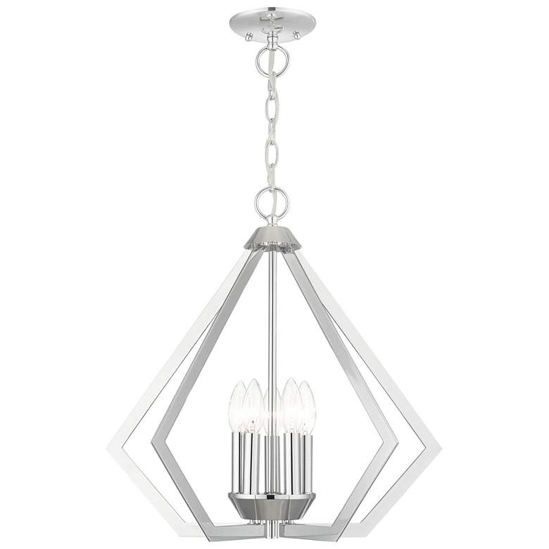 Image 1 Prism 5 Light Polished Chrome Chandelier