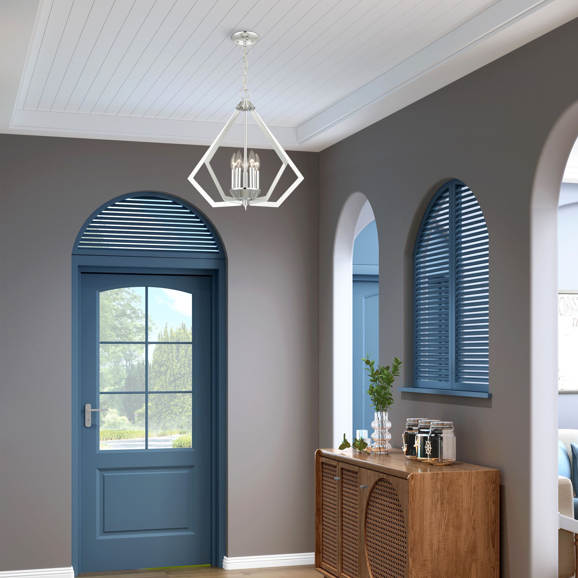 Prism 5 Light Polished Chrome Chandelier