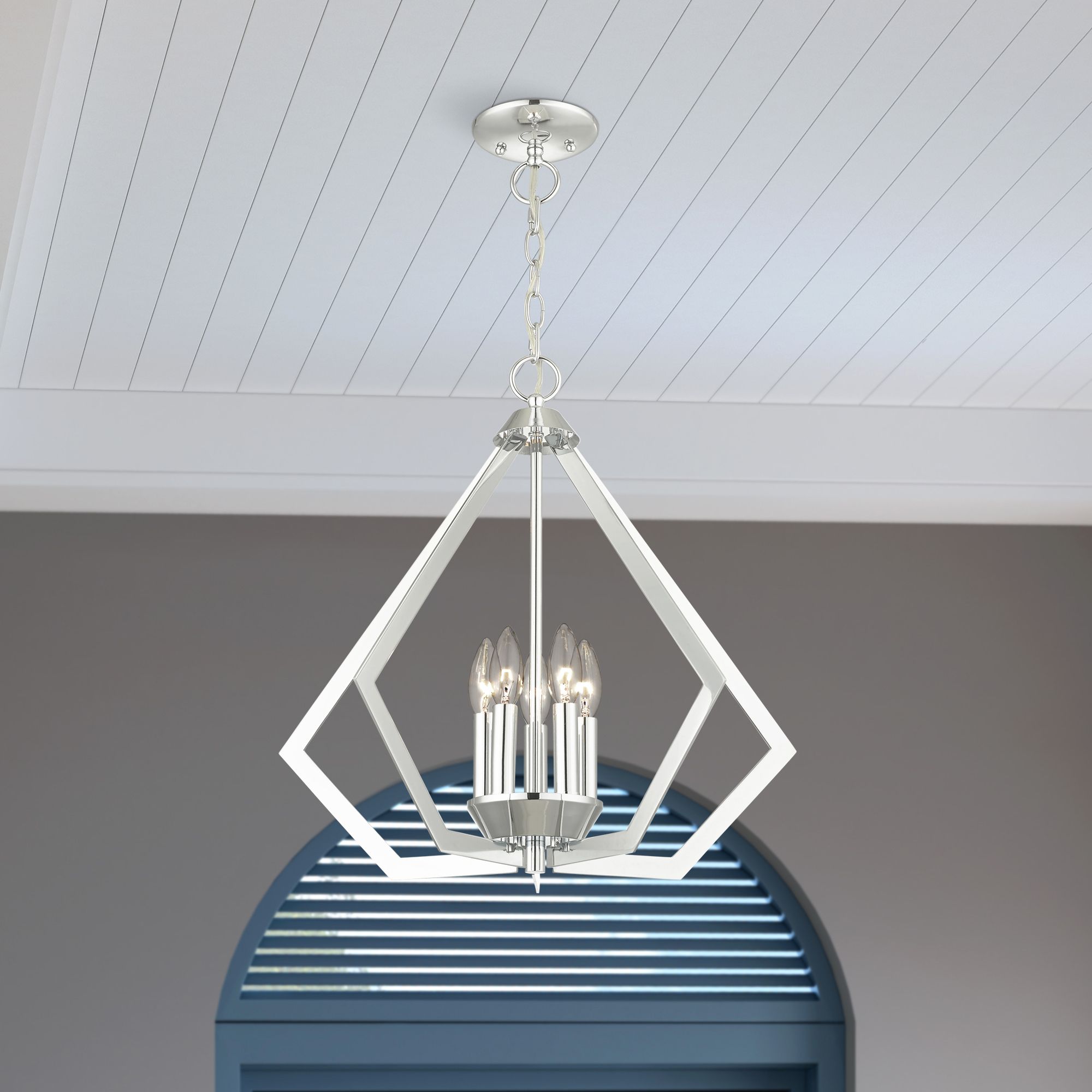 Prism 5 Light Polished Chrome Chandelier
