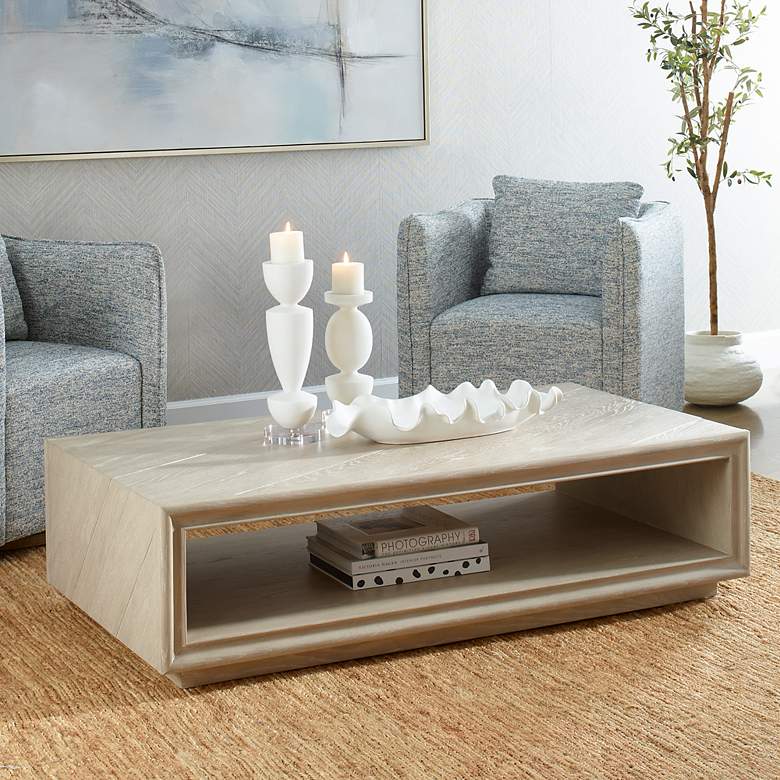 Image 3 Prism 56" Wide Light Oak Coffee Table more views