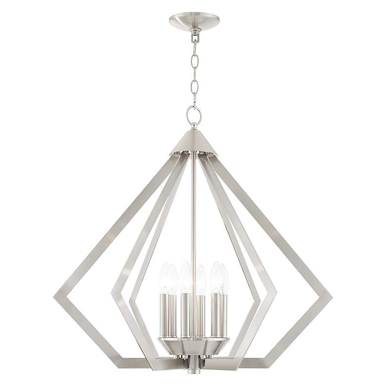 Image 3 Prism 6 Light Brushed Nickel Chandelier more views
