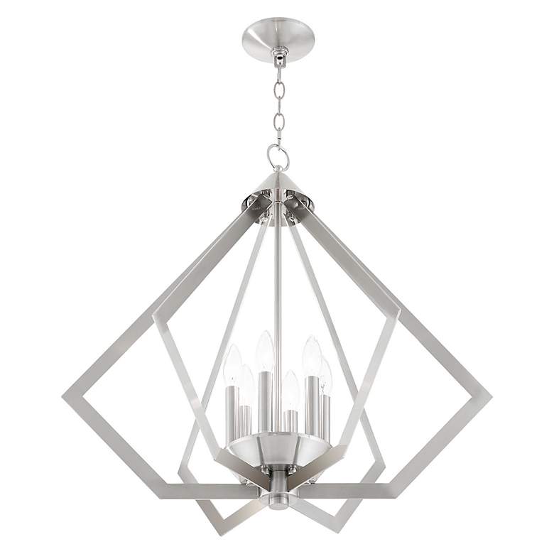 Image 4 Prism 6 Light Brushed Nickel Chandelier more views