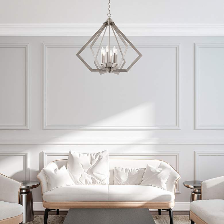 Image 6 Prism 6 Light Brushed Nickel Chandelier more views