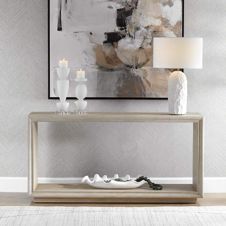 Image 1 Prism 60" Wide Light Oak Console Table