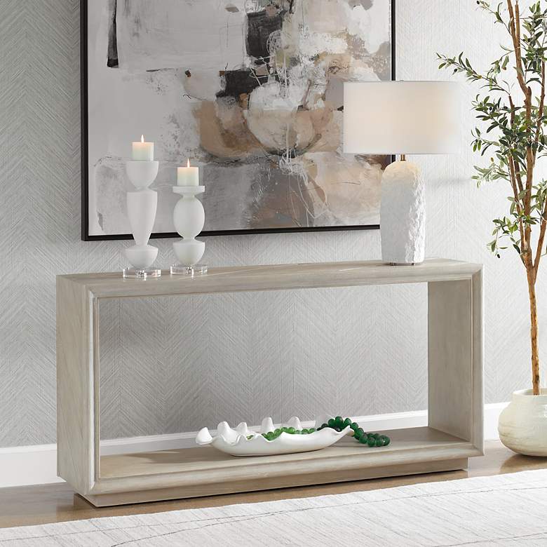 Image 3 Prism 60" Wide Light Oak Console Table more views