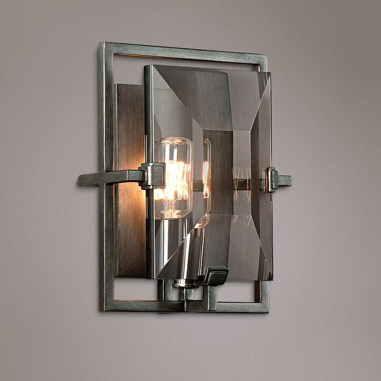 Image 1 Prism Collection Graphite 9" High Wall Sconce