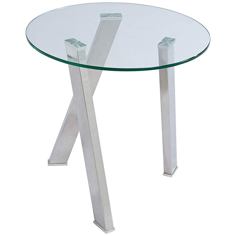 Image 1 Prism Stainless Steel Round End Table