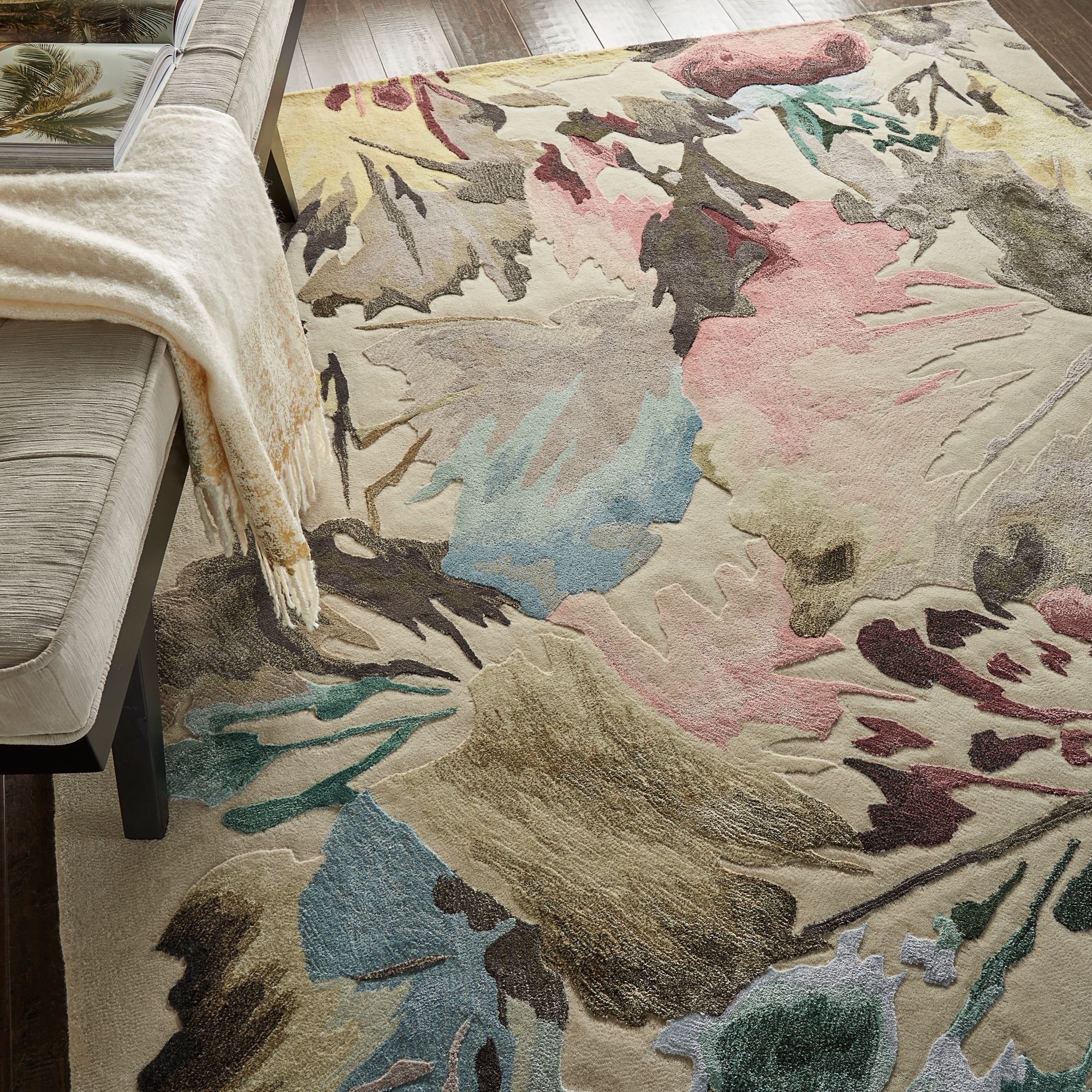 Image 5 Prismatic 5'6"x7'5" Beige Multi-Colored Wool Area Rug more views