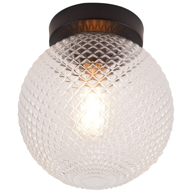 Image 1 Prismatic 8" Wide Black Flush Mount