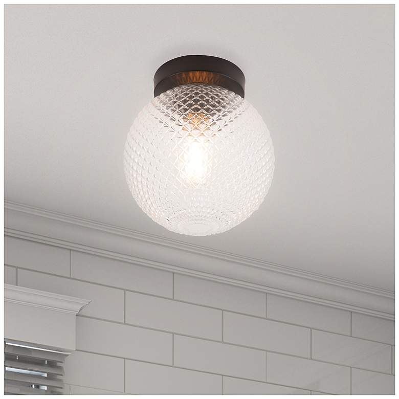 Image 6 Prismatic 8" Wide Black Flush Mount more views
