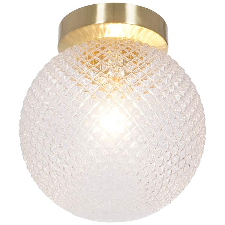 Image 1 Prismatic 8" Wide Brushed Gold Flush Mount