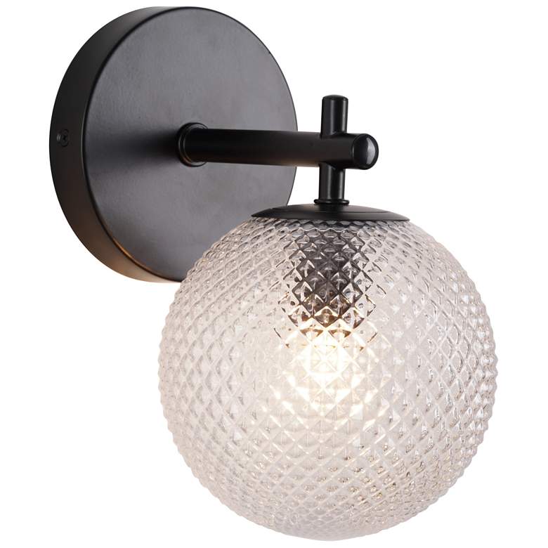 Image 1 Prismatic 9.25" High Black Wall Sconce